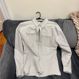 Gray Button-Up Over Shirt / Shacket